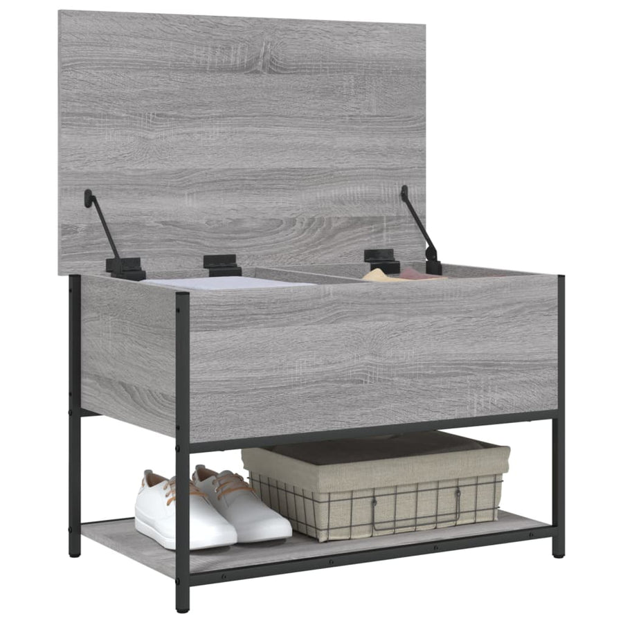 Opbergbankje 70X42,5X47 Cm Bewerkt Hout Eikenkleur 70 x 42.5 x 47 cm Grijs sonoma