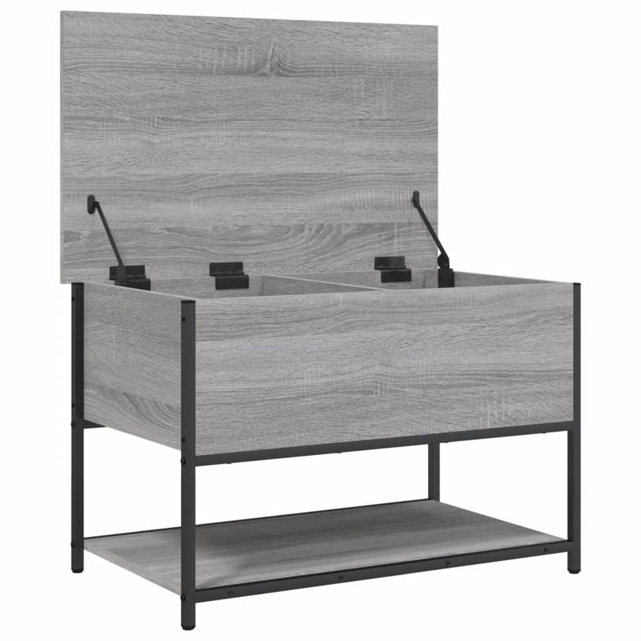 Opbergbankje 70X42,5X47 Cm Bewerkt Hout Eikenkleur 70 x 42.5 x 47 cm Grijs sonoma