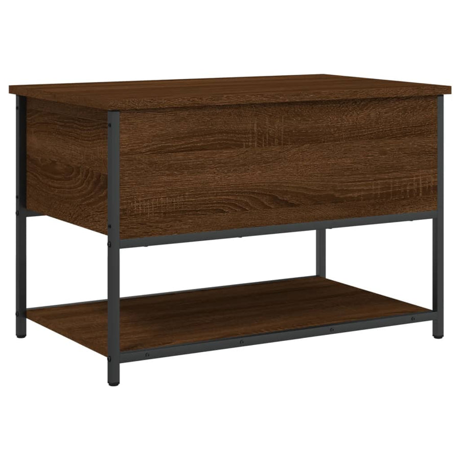 Opbergbankje 70X42,5X47 Cm Bewerkt Hout Bruineikenkleurig 70 x 42.5 x 47 cm bruin eikenkleur