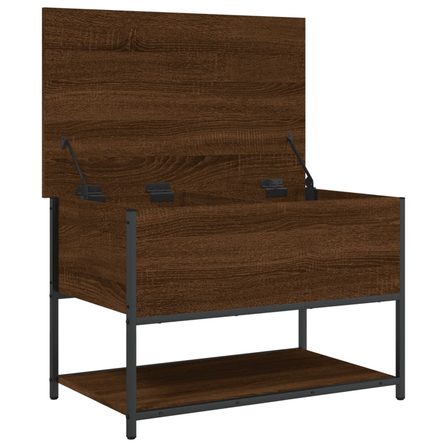 Opbergbankje 70X42,5X47 Cm Bewerkt Hout Bruineikenkleurig 70 x 42.5 x 47 cm bruin eikenkleur