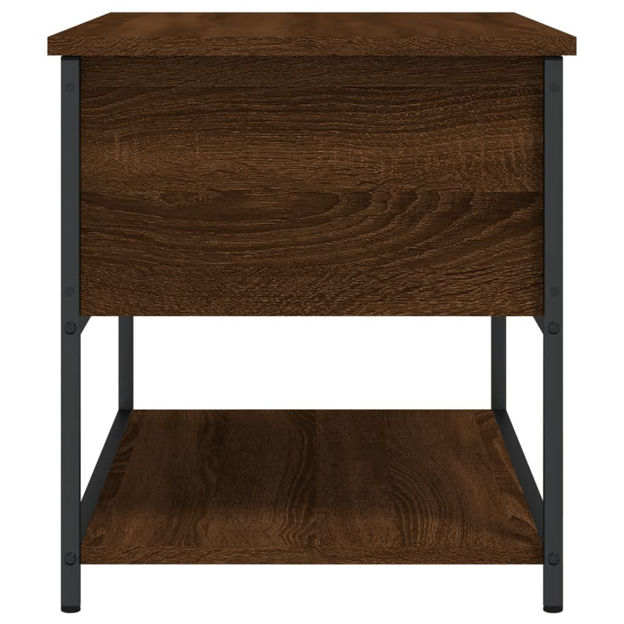 Opbergbankje 70X42,5X47 Cm Bewerkt Hout Bruineikenkleurig 70 x 42.5 x 47 cm bruin eikenkleur