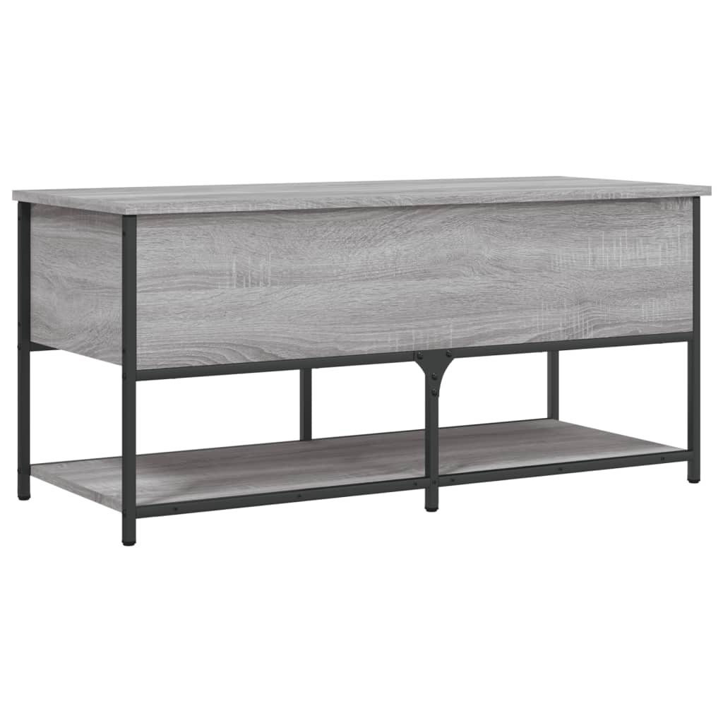 Opbergbankje 100X42,5X47 Cm Bewerkt Hout Eiken 100 x 42.5 x 47 cm Grijs sonoma