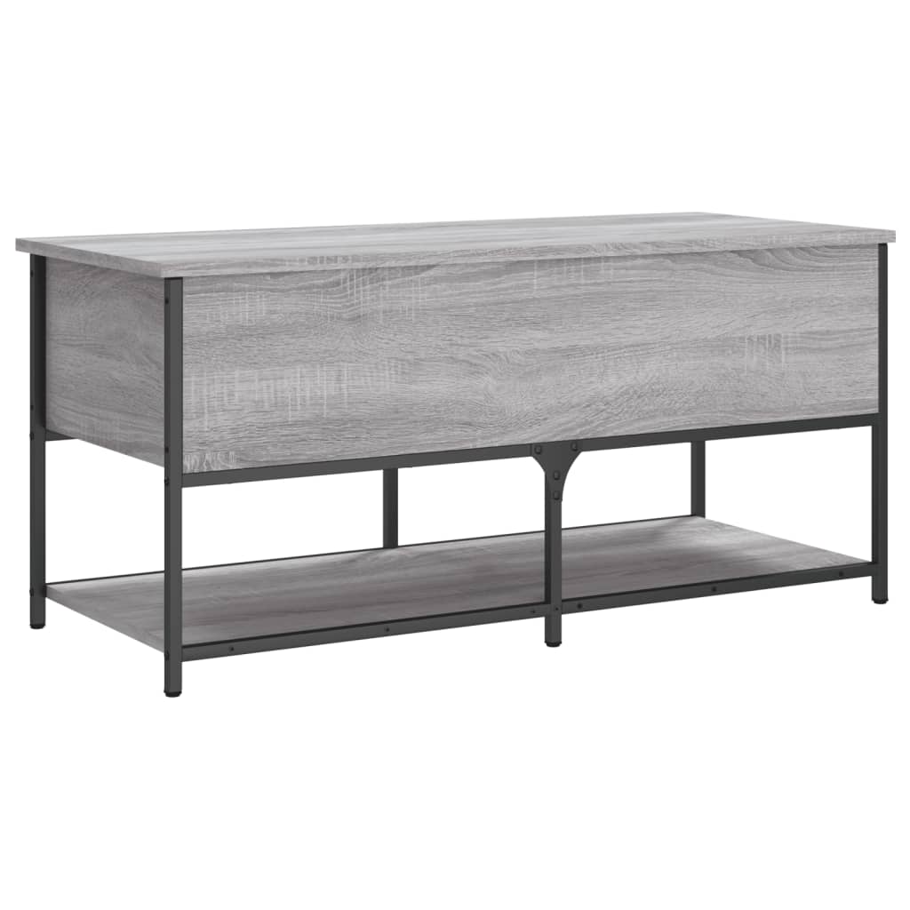 Opbergbankje 100X42,5X47 Cm Bewerkt Hout Eiken 100 x 42.5 x 47 cm Grijs sonoma