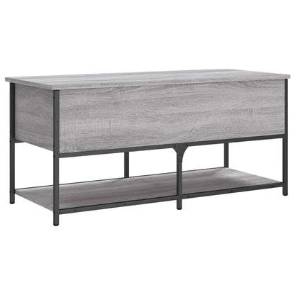 Opbergbankje 100X42,5X47 Cm Bewerkt Hout Eiken 100 x 42.5 x 47 cm Grijs sonoma