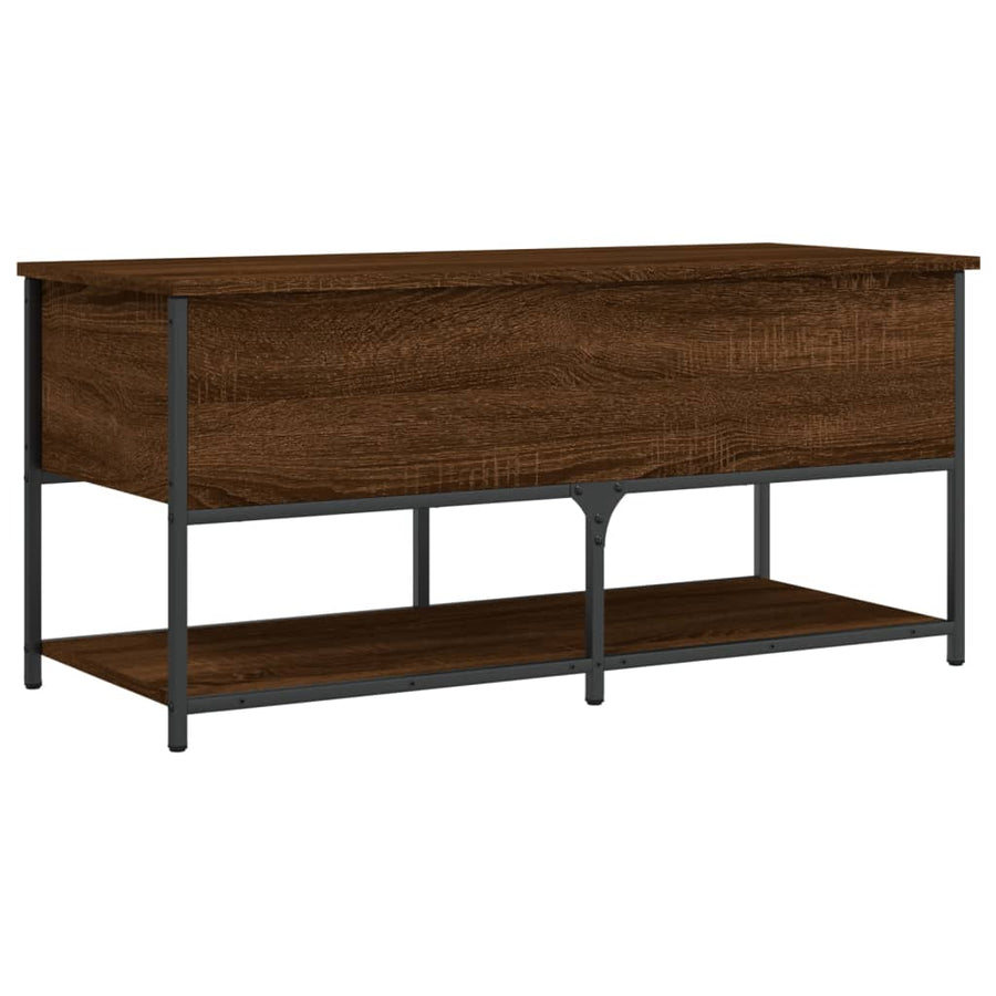 Opbergbankje 100X42,5X47 Cm Bewerkt Hout Bruineikenkleurig 100 x 42.5 x 47 cm bruin eikenkleur