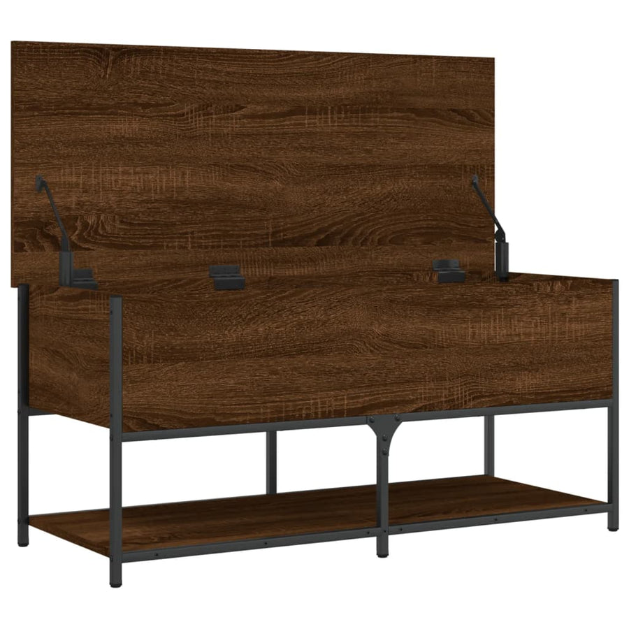 Opbergbankje 100X42,5X47 Cm Bewerkt Hout Bruineikenkleurig 100 x 42.5 x 47 cm bruin eikenkleur