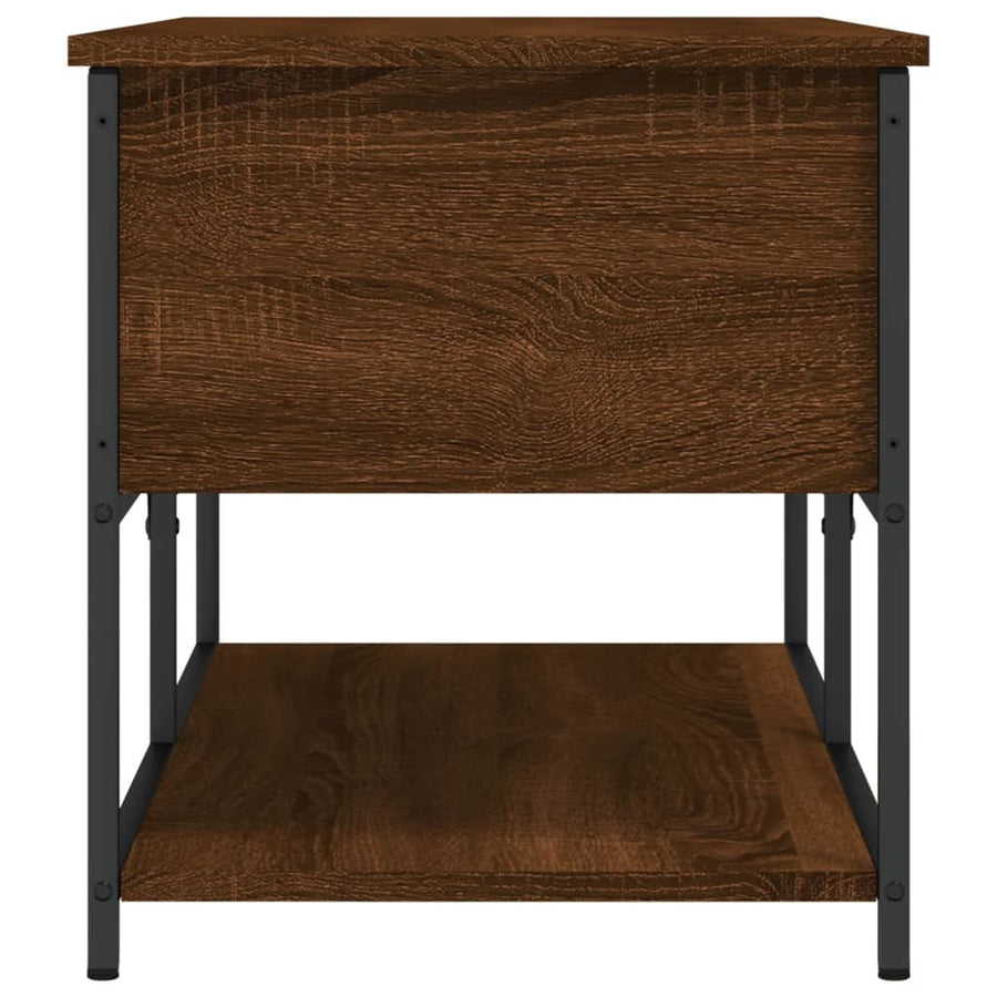 Opbergbankje 100X42,5X47 Cm Bewerkt Hout Bruineikenkleurig 100 x 42.5 x 47 cm bruin eikenkleur