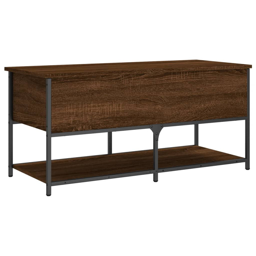 Opbergbankje 100X42,5X47 Cm Bewerkt Hout Bruineikenkleurig 100 x 42.5 x 47 cm bruin eikenkleur