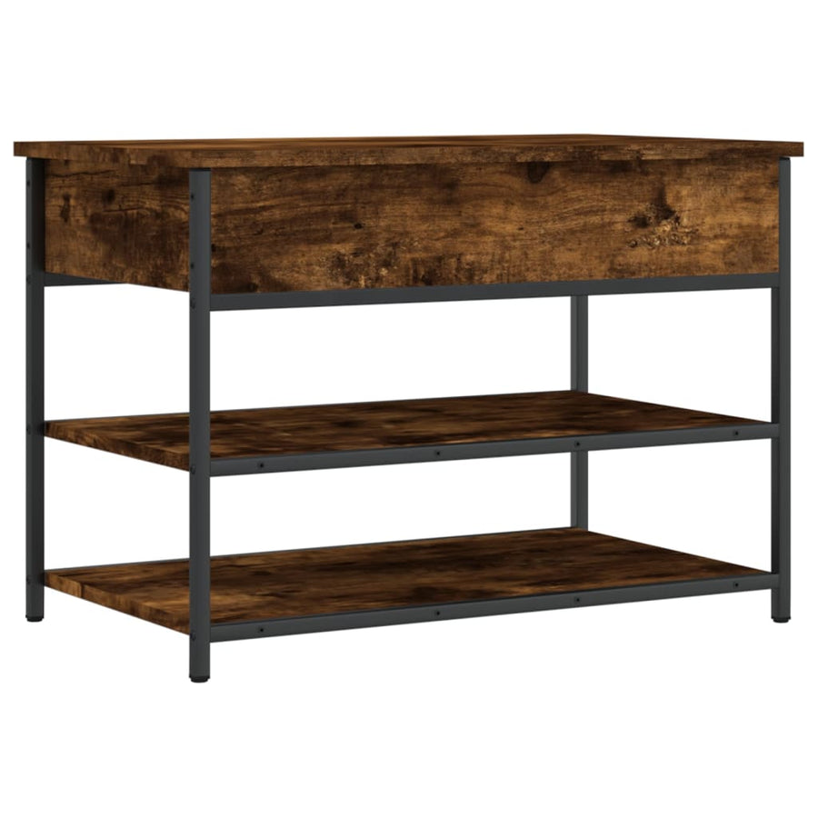 Schoenenbankje 70X42,5X50 Cm Bewerkt Hout Kleurig 70 x 42.5 x 50 cm Gerookt eiken