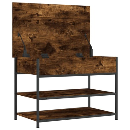 Schoenenbankje 70X42,5X50 Cm Bewerkt Hout Kleurig 70 x 42.5 x 50 cm Gerookt eiken