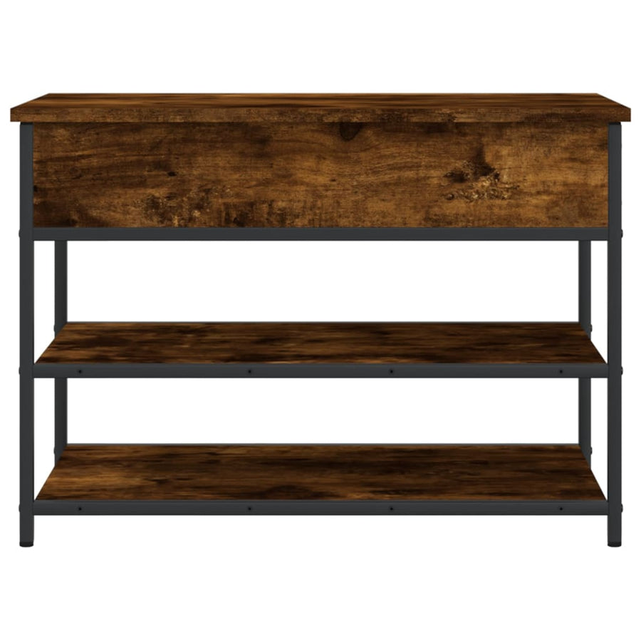 Schoenenbankje 70X42,5X50 Cm Bewerkt Hout Kleurig 70 x 42.5 x 50 cm Gerookt eiken
