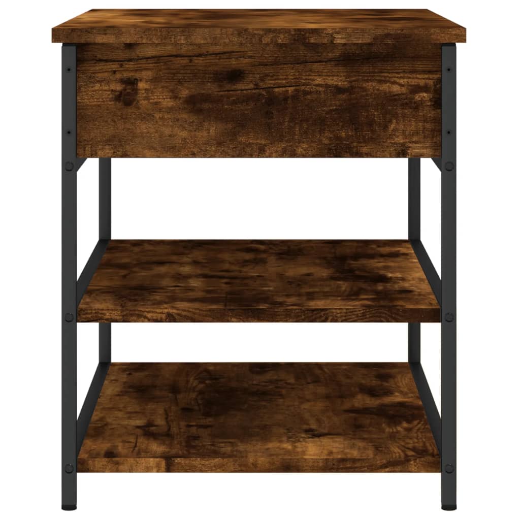 Schoenenbankje 70X42,5X50 Cm Bewerkt Hout Kleurig 70 x 42.5 x 50 cm Gerookt eiken