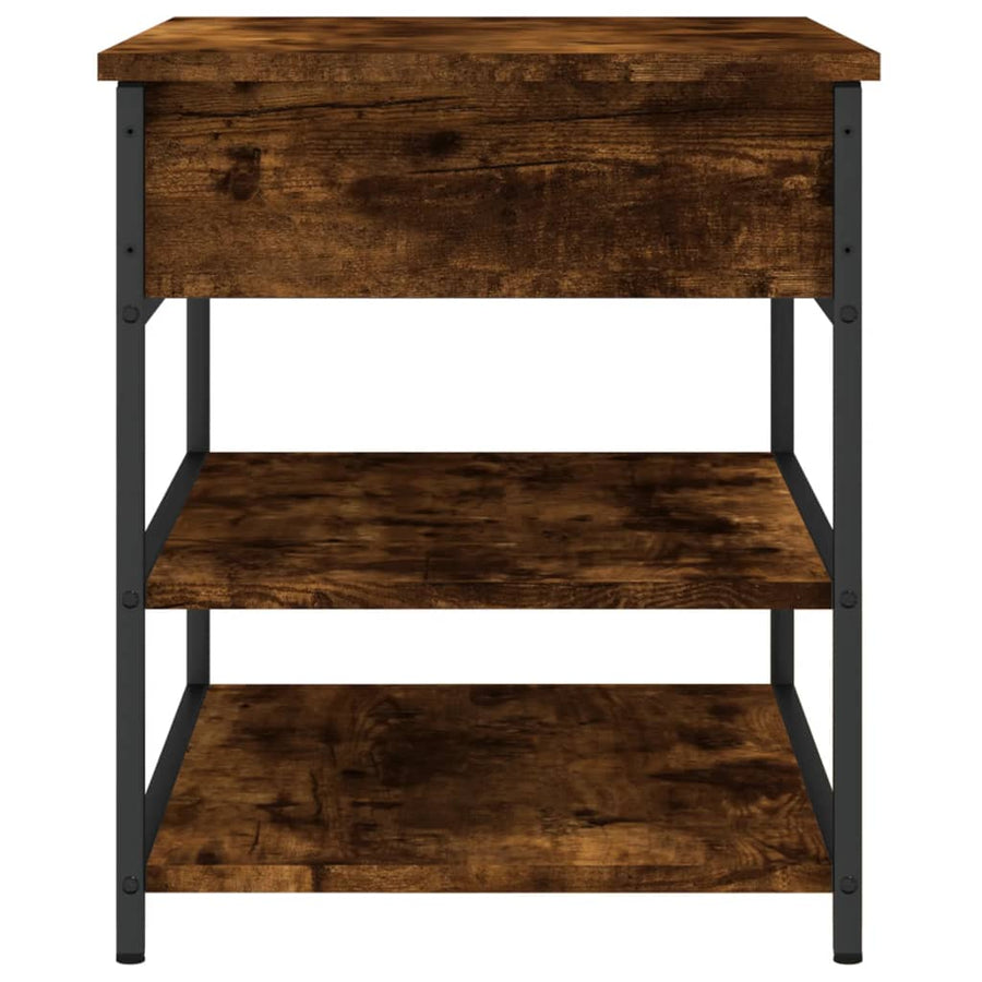 Schoenenbankje 70X42,5X50 Cm Bewerkt Hout Kleurig 70 x 42.5 x 50 cm Gerookt eiken