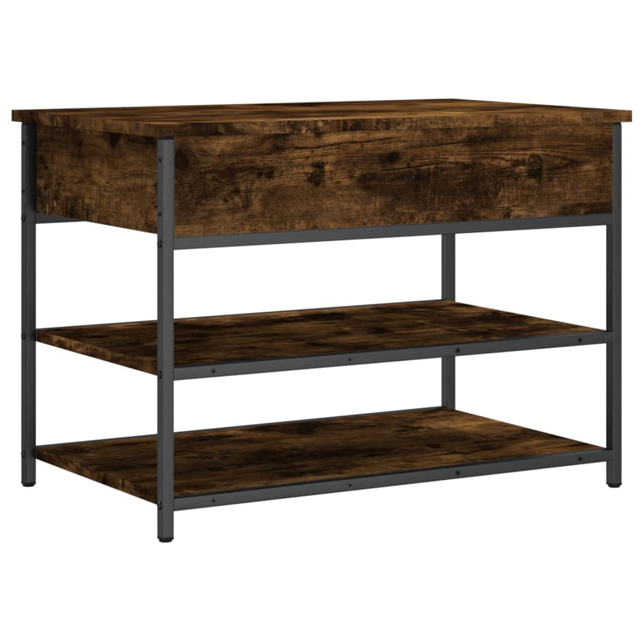 Schoenenbankje 70X42,5X50 Cm Bewerkt Hout Kleurig 70 x 42.5 x 50 cm Gerookt eiken