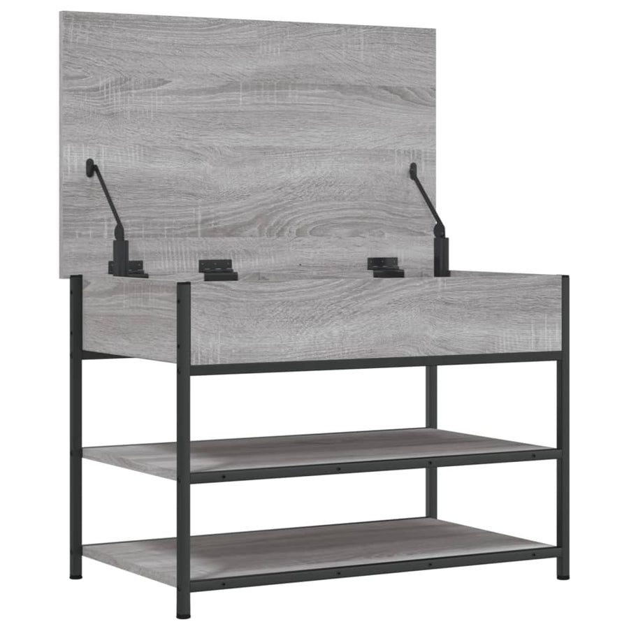 Schoenenbankje 70X42,5X50 Cm Bewerkt Hout Eiken 70 x 42.5 x 50 cm Grijs sonoma