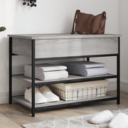 Schoenenbankje 70x42,5x50 cm grijs sonoma eiken