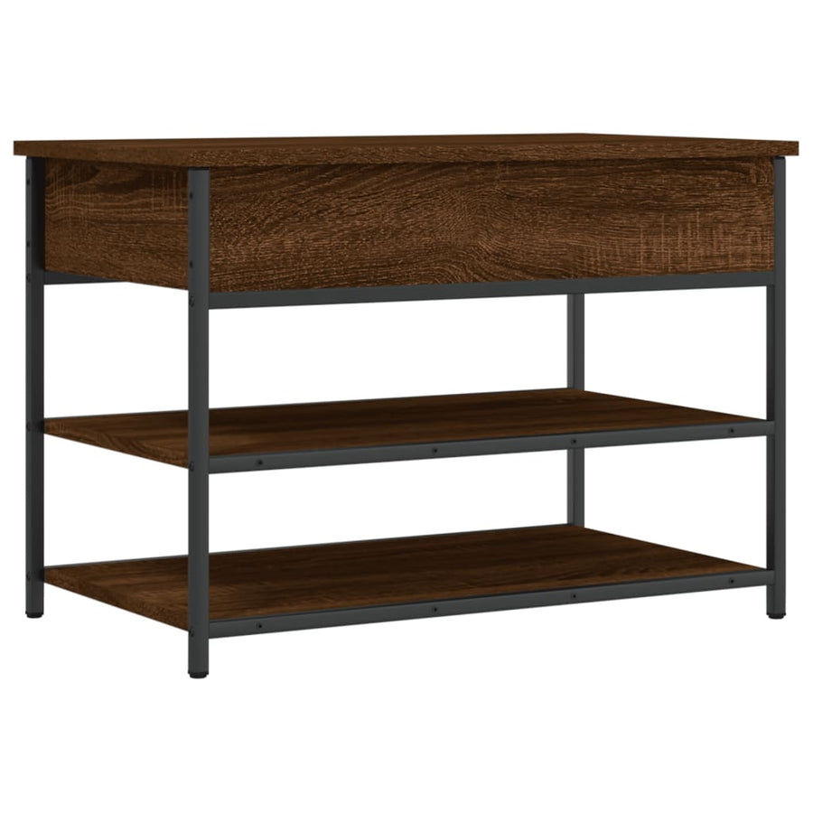 Schoenenbankje 70X42,5X50 Cm Bewerkt Hout Bruineikenkleurig 70 x 42.5 x 50 cm bruin eikenkleur