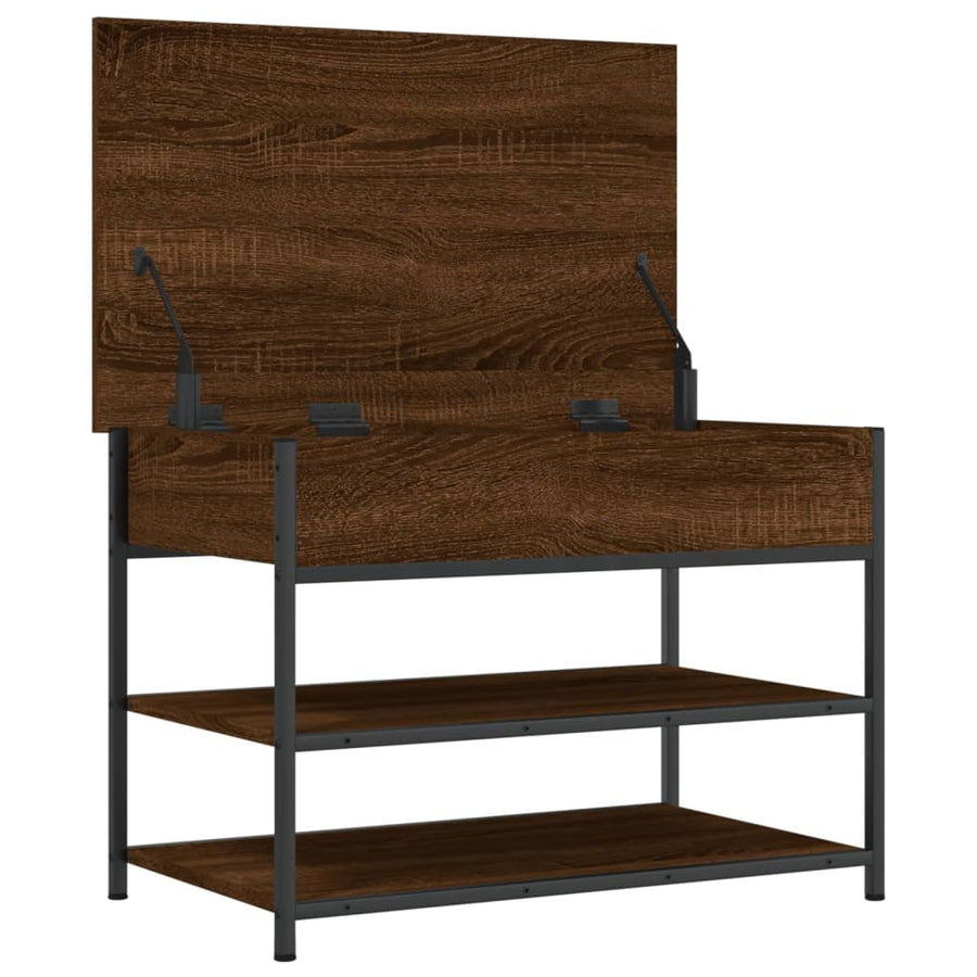 Schoenenbankje 70X42,5X50 Cm Bewerkt Hout Bruineikenkleurig 70 x 42.5 x 50 cm bruin eikenkleur