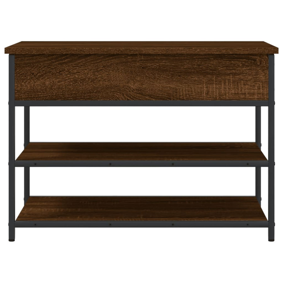 Schoenenbankje 70X42,5X50 Cm Bewerkt Hout Bruineikenkleurig 70 x 42.5 x 50 cm bruin eikenkleur