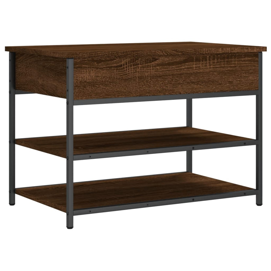Schoenenbankje 70X42,5X50 Cm Bewerkt Hout Bruineikenkleurig 70 x 42.5 x 50 cm bruin eikenkleur