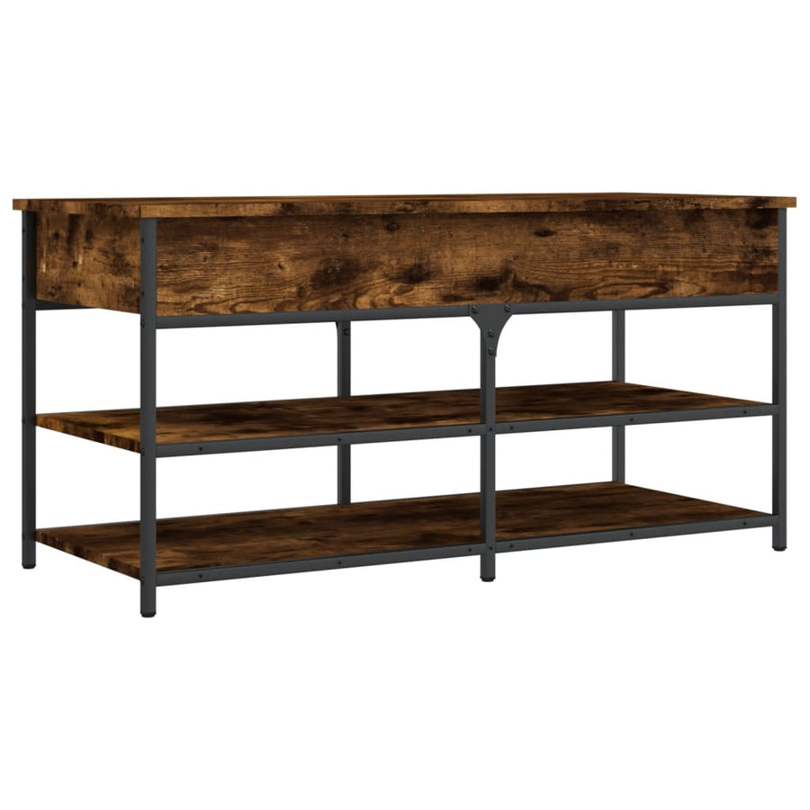 Schoenenbankje 100X42,5X50 Cm Bewerkt Hout Kleurig 100 x 42.5 x 50 cm Gerookt eiken