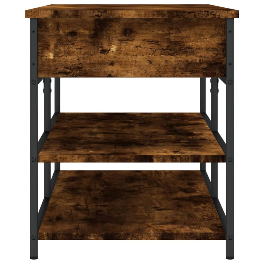 Schoenenbankje 100X42,5X50 Cm Bewerkt Hout Kleurig 100 x 42.5 x 50 cm Gerookt eiken