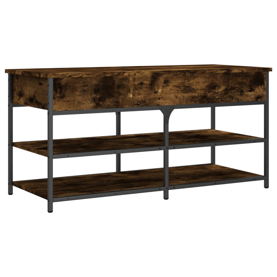 Schoenenbankje 100X42,5X50 Cm Bewerkt Hout Kleurig 100 x 42.5 x 50 cm Gerookt eiken