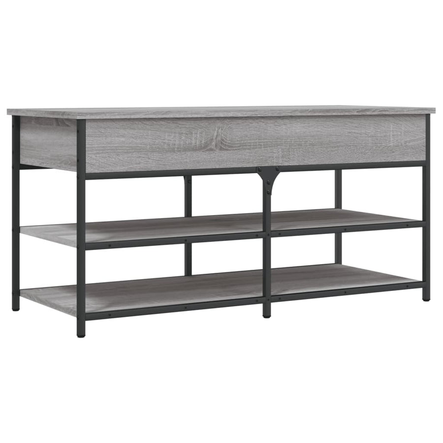 Schoenenbankje 100X42,5X50 Cm Bewerkt Hout Eiken 100 x 42.5 x 50 cm Grijs sonoma