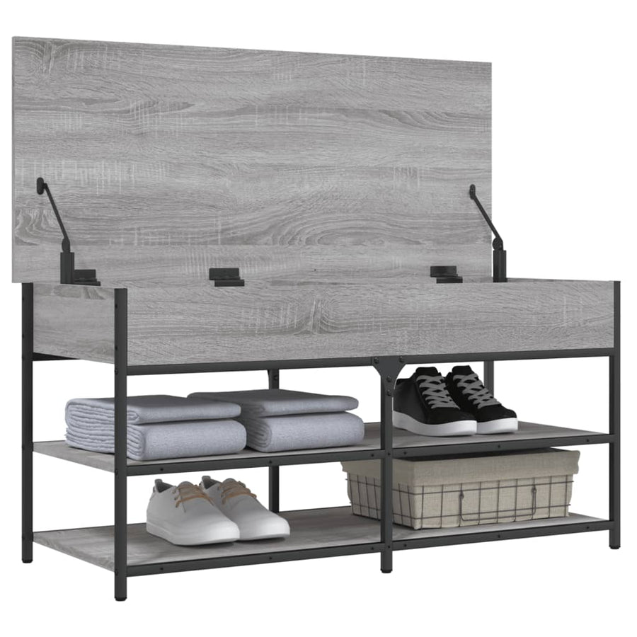 Schoenenbankje 100X42,5X50 Cm Bewerkt Hout Eiken 100 x 42.5 x 50 cm Grijs sonoma