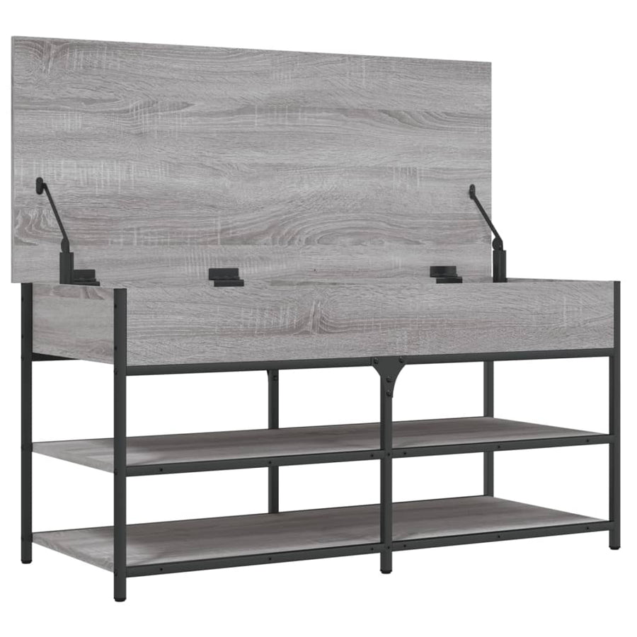 Schoenenbankje 100X42,5X50 Cm Bewerkt Hout Eiken 100 x 42.5 x 50 cm Grijs sonoma