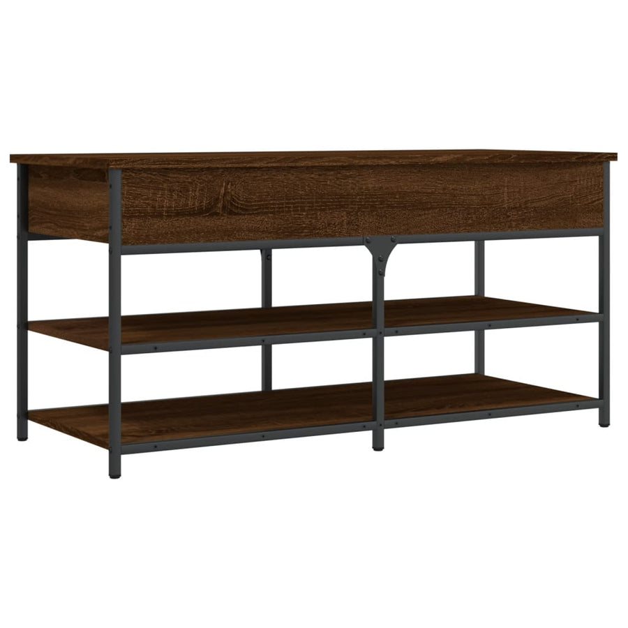 Schoenenbankje 100X42,5X50 Cm Bewerkt Hout Bruineikenkleurig 100 x 42.5 x 50 cm bruin eikenkleur