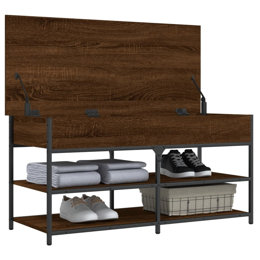Schoenenbankje 100X42,5X50 Cm Bewerkt Hout Bruineikenkleurig 100 x 42.5 x 50 cm bruin eikenkleur