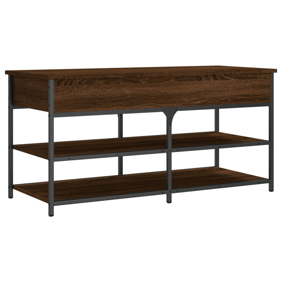Schoenenbankje 100X42,5X50 Cm Bewerkt Hout Bruineikenkleurig 100 x 42.5 x 50 cm bruin eikenkleur