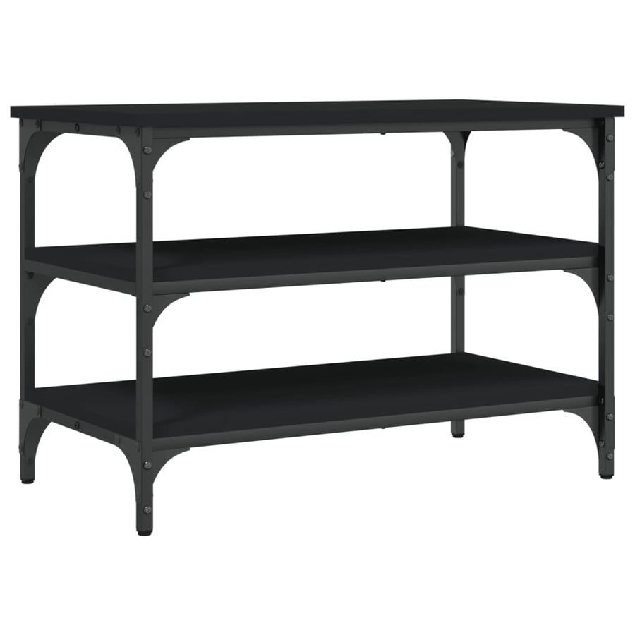 Schoenenbankje 70X38,5X49 Cm Bewerkt Hout 70 x 38.5 x 49 cm Zwart