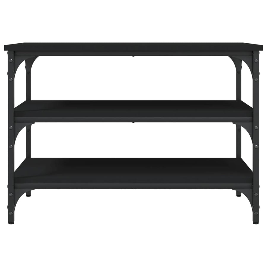 Schoenenbankje 70X38,5X49 Cm Bewerkt Hout 70 x 38.5 x 49 cm Zwart