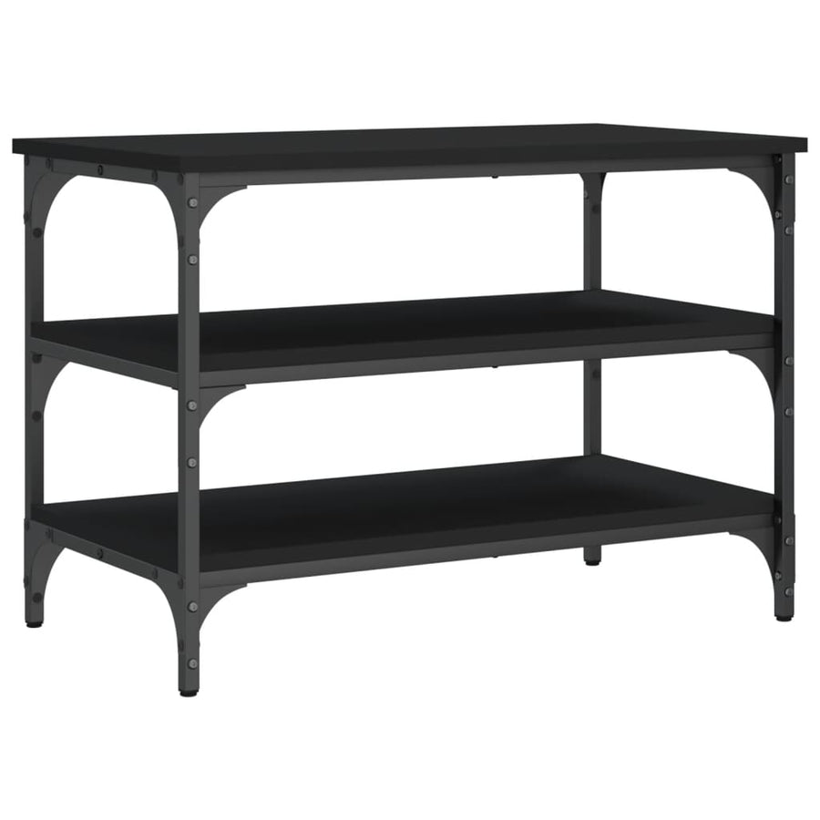 Schoenenbankje 70X38,5X49 Cm Bewerkt Hout 70 x 38.5 x 49 cm Zwart