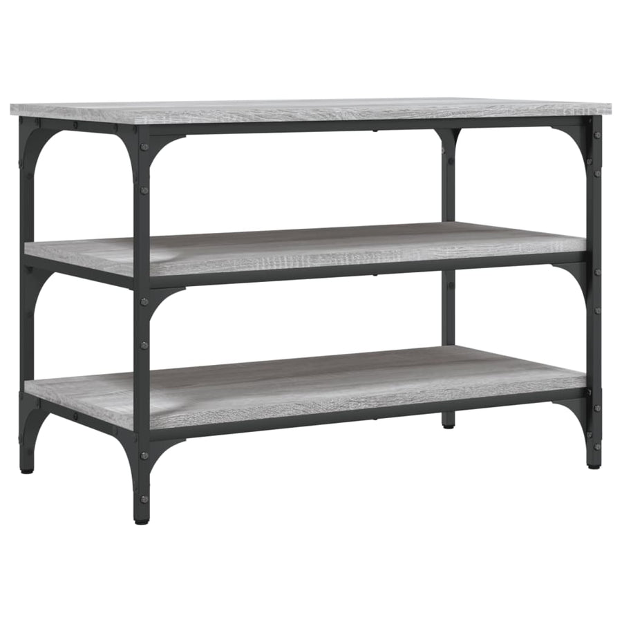 Schoenenbankje 70X38,5X49 Cm Bewerkt Hout Eiken 70 x 38.5 x 49 cm Grijs sonoma