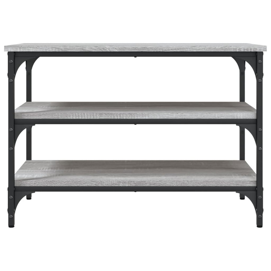 Schoenenbankje 70X38,5X49 Cm Bewerkt Hout Eiken 70 x 38.5 x 49 cm Grijs sonoma