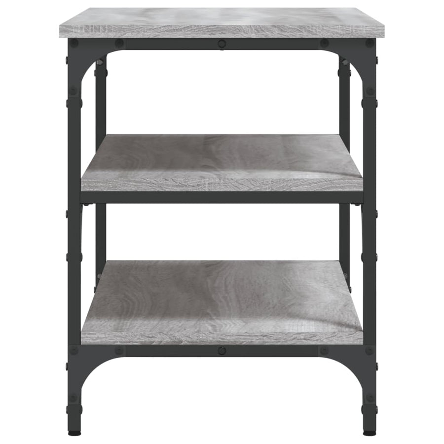 Schoenenbankje 70X38,5X49 Cm Bewerkt Hout Eiken 70 x 38.5 x 49 cm Grijs sonoma