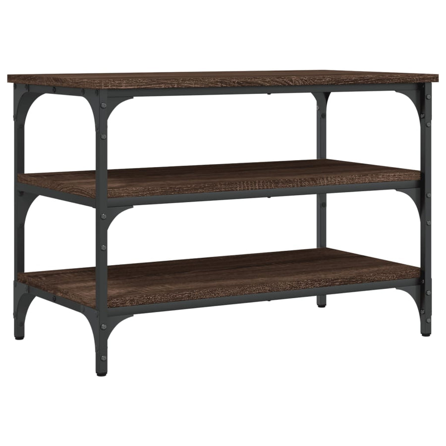 Schoenenbankje 70X38,5X49 Cm Bewerkt Hout Bruineikenkleurig 70 x 38.5 x 49 cm bruin eikenkleur