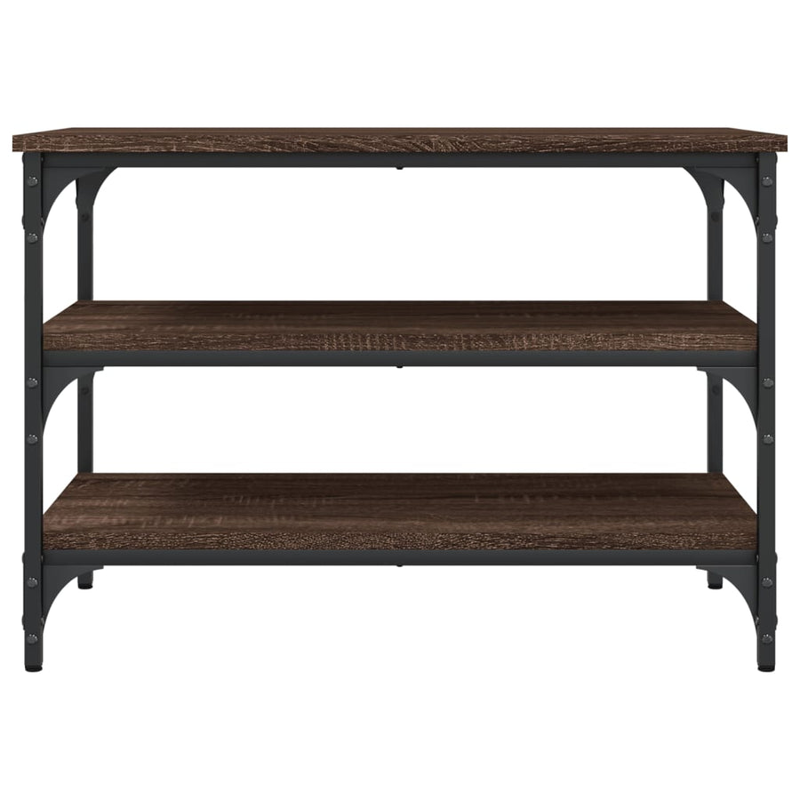 Schoenenbankje 70X38,5X49 Cm Bewerkt Hout Bruineikenkleurig 70 x 38.5 x 49 cm bruin eikenkleur