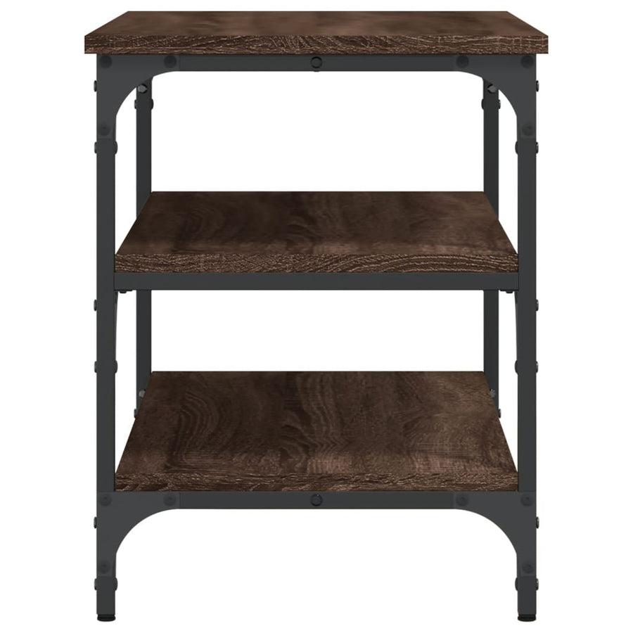 Schoenenbankje 70X38,5X49 Cm Bewerkt Hout Bruineikenkleurig 70 x 38.5 x 49 cm bruin eikenkleur