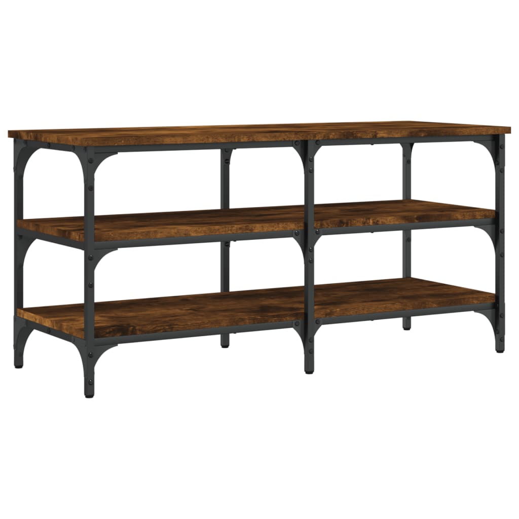 Schoenenbankje 100X38,5X49 Cm Bewerkt Hout Kleurig 100 x 38.5 x 49 cm Gerookt eiken