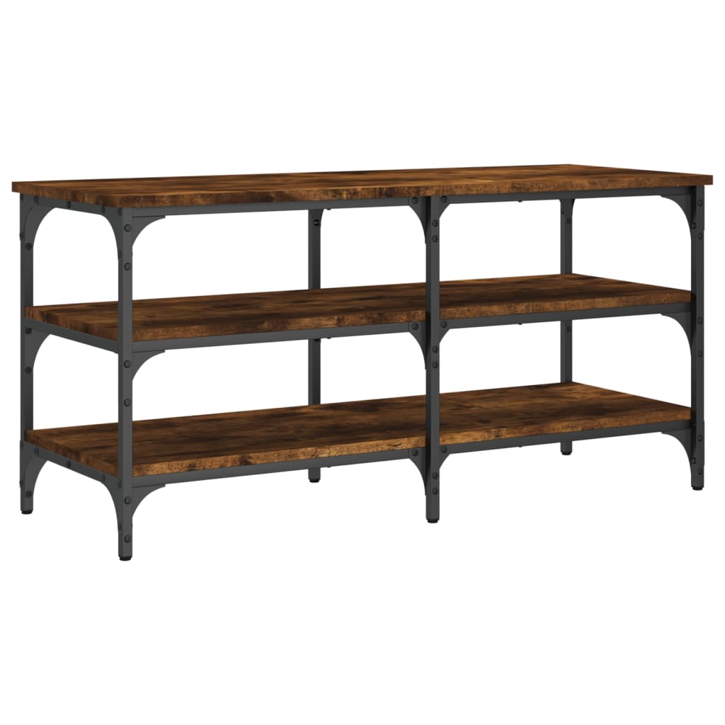Schoenenbankje 100X38,5X49 Cm Bewerkt Hout Kleurig 100 x 38.5 x 49 cm Gerookt eiken