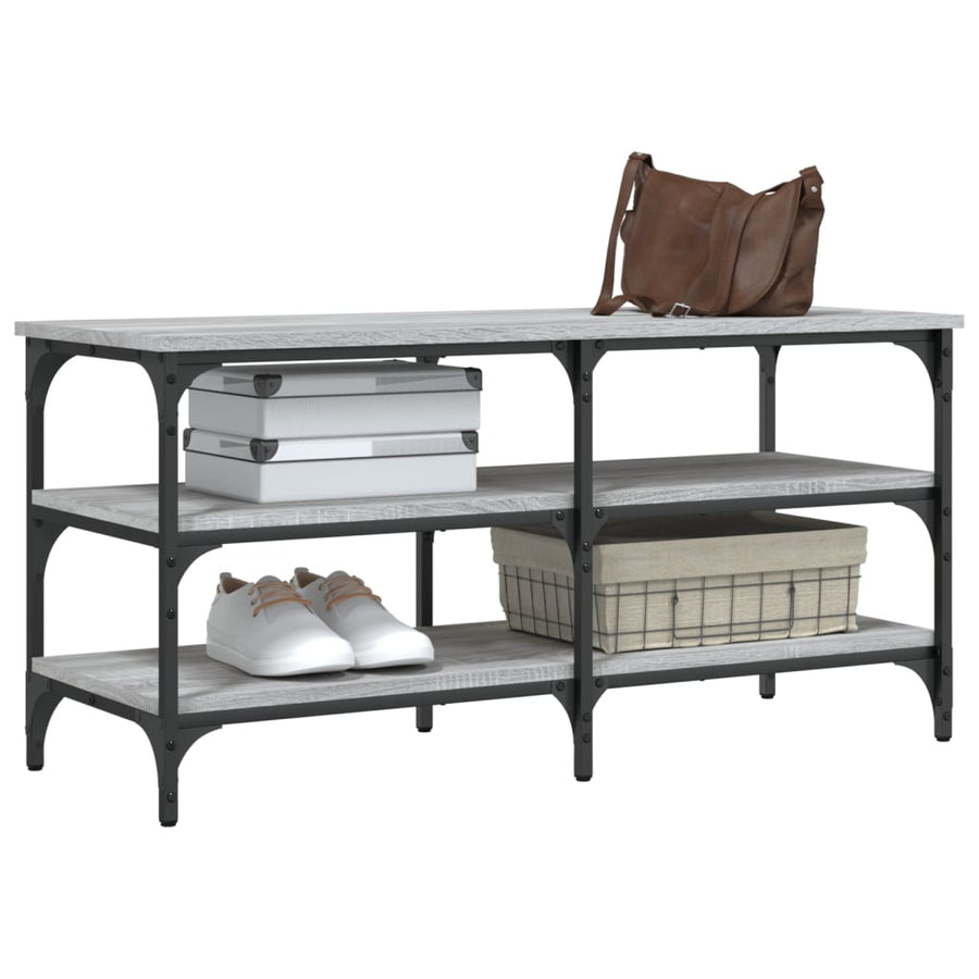 Schoenenbankje 100X38,5X49 Cm Bewerkt Hout 100 x 38.5 x 49 cm Grijs sonoma