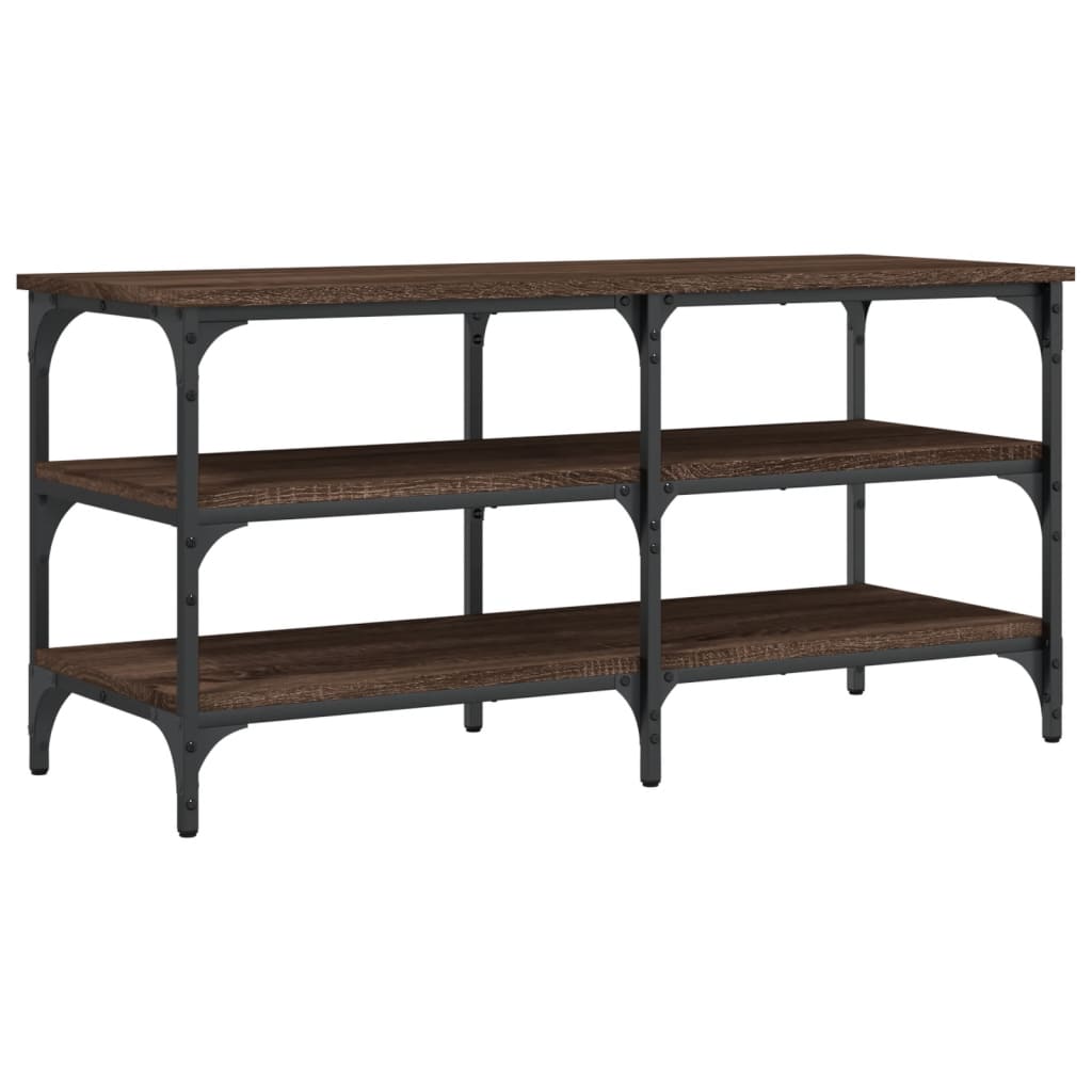 Schoenenbankje 100X38,5X49 Cm Bewerkt Hout Bruineikenkleurig 100 x 38.5 x 49 cm bruin eikenkleur