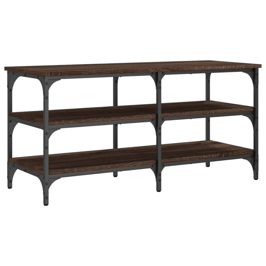 Schoenenbankje 100X38,5X49 Cm Bewerkt Hout Bruineikenkleurig 100 x 38.5 x 49 cm bruin eikenkleur