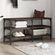 Schoenenbankje 100x38,5x49 cm bewerkt hout bruin