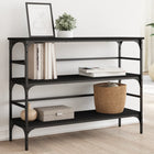 Console table 100x32x75 cm carved wood black
