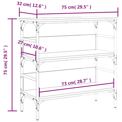 Wandtafel 75X32X Bewerkt Hout Kleurig Gerookt eiken